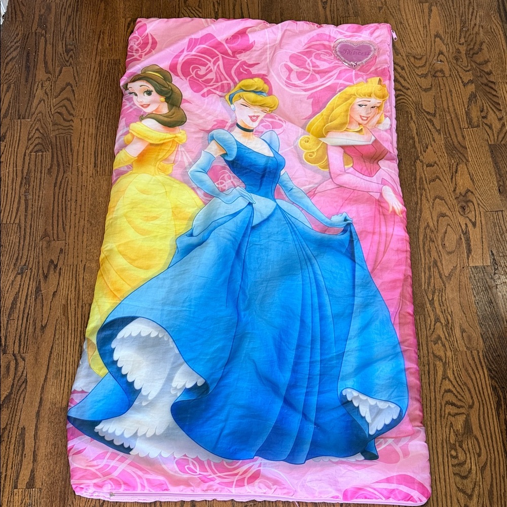 Disney Princess Sleeping Bag - Pink, Blue, and Yellow